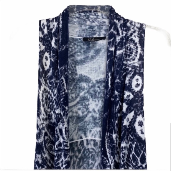 Floral Long Vest Patterned Black Size M - Picture 4 of 8